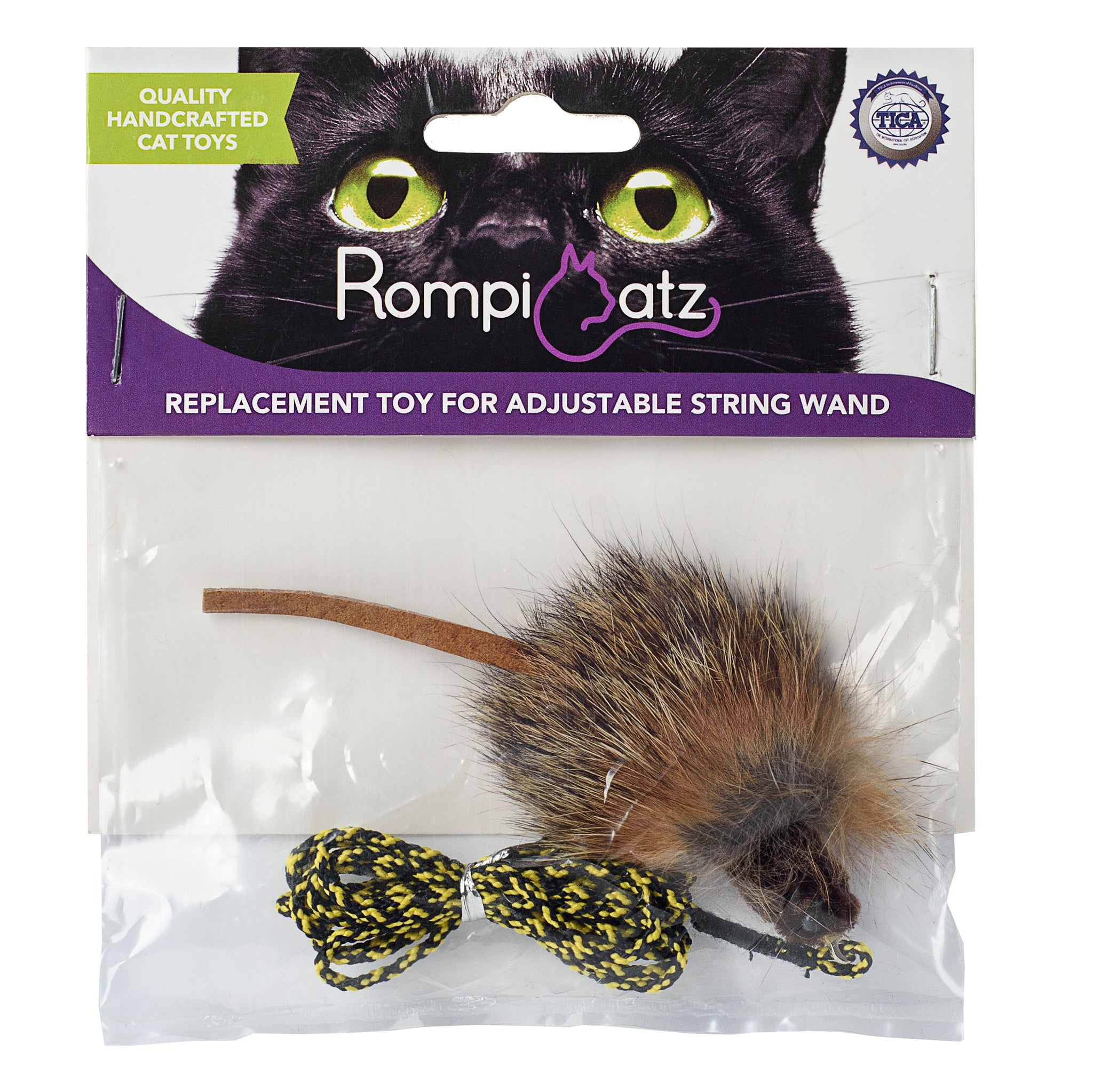 Pet Ki - RompiCatz Adjustable String Wand Toy - Mouse - Katzenworld Shop